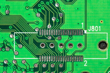 Electronic Computer Circuit Board Close Up