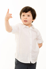 Little boy pointing