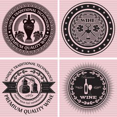 set of icons on the topic wine