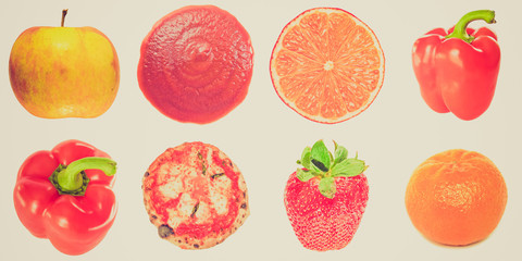 Retro look Food collage