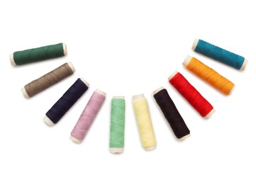 Colored spools threads