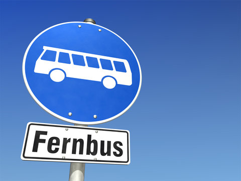 Schild Fernbus