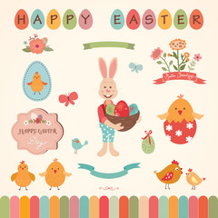 Easter graphic elements set