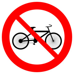 No bicycle sign icon.