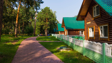 улица с деревянными домами в деревне