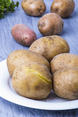 boiled potatoes in their skins