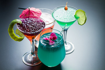 Four Cocktail with caviar