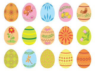 Easter eggs with ornament - vector