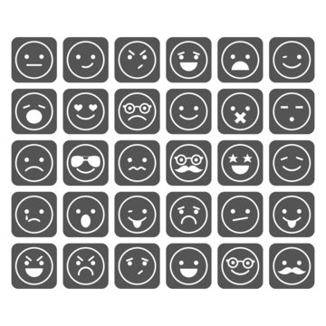 Set of smiley icons isolated