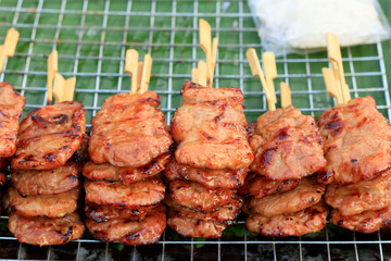 Bar-B-Q or BBQ grill of meat