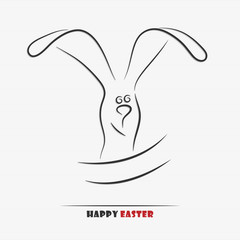 Vector illustration of cute easter bunny for your design