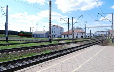building near the railroad