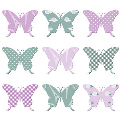 Textile butterflies for scrapbook.