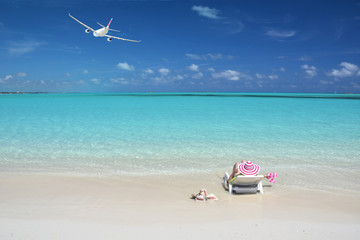 Fototapeta na wymiar Beach scene. Great Exuma, Bahamas