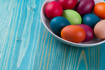 Easter eggs in  bowl