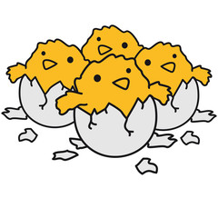 Viele frisch geschlüpfte Küken Team