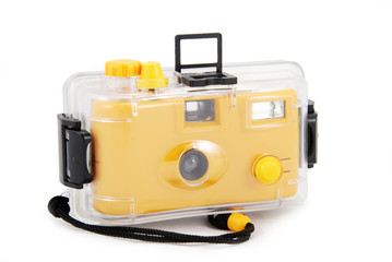 Underwater camera isolated on white background