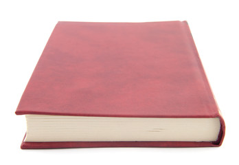 Red book on white background