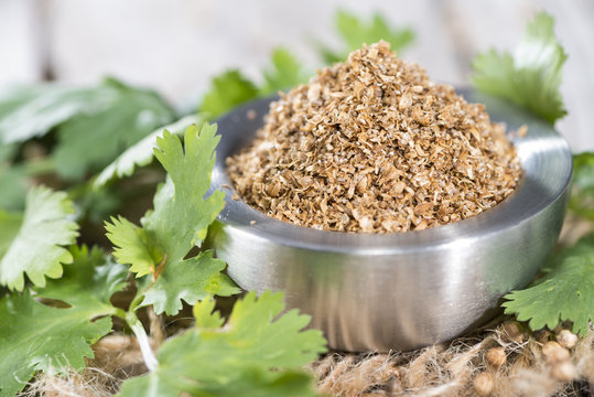 Portion of rubbed Coriander