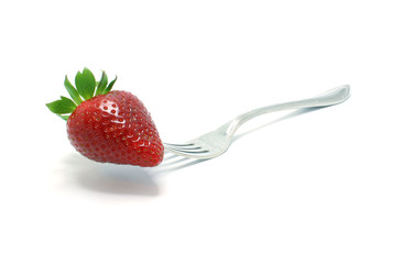 Strawberry and fork