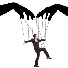 black hands shadow control a businessman action