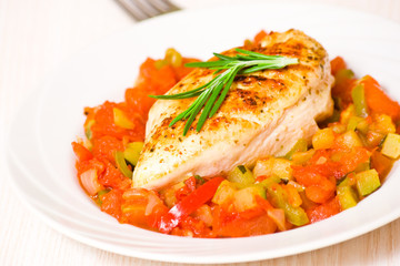 Chicken breast with vegetables