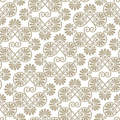 Vector seamless floral paper cut pattern