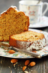 Piece of almond cake.