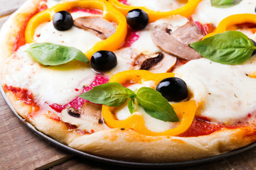 Delicious hot pizza