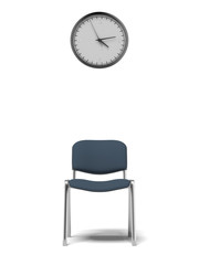 wall clock and office chair
