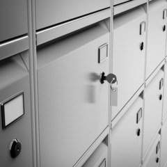 Deposit safe bank and key