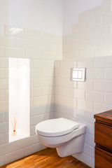 Toilet in bathroom interior