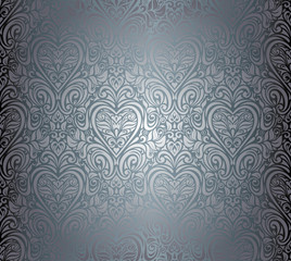 green vintage seamless floral background design