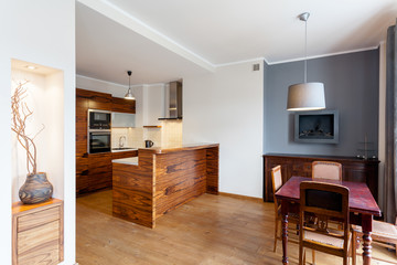 Vintage table in dining room