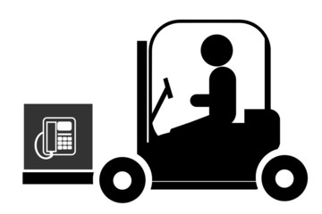 Téléphone fixe dans un monte-charges