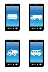 Transports dans 4 t&eacute;l&eacute;phones mobiles