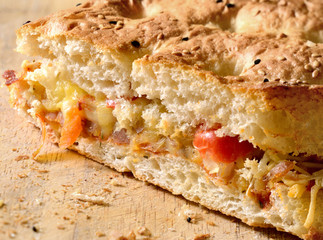 Turkish Bread filling ham, cheese