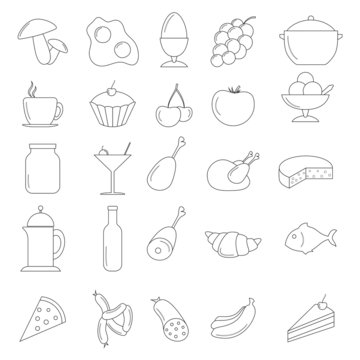 Line Food Icons