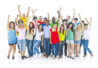 Obraz premium Large group of cheerful people