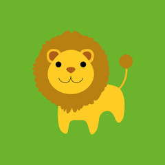 Adorable Cartoon Lion Isolated On Background