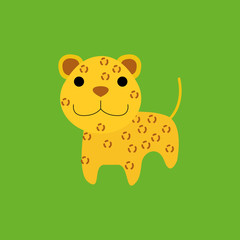 Adorable Cartoon Jaguar Isolated On Background