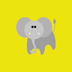 Adorable Cartoon Elephant Isolated On Background