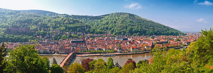 Blick vom Philosophenweg auf das morgendliche Heidelberg