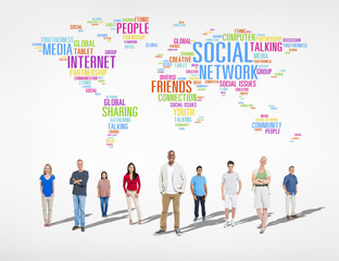 Fototapeta premium Large group of Social Networking People