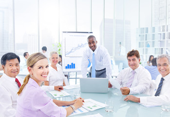 Fototapeta premium Group of Business People Meeting in the Office