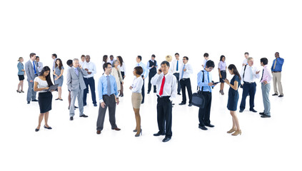 Large Group of Business People Talking
