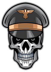 skull soldier wearing hat