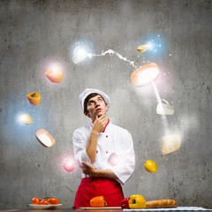Cook at kitchen