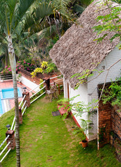 Tropical beach hotel in India