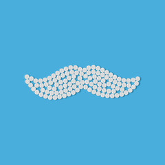 pills concept: mustache